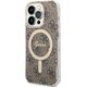 Guess Zestaw Guess GUBPP14XH4EACSW Case+ Charger iPhone 14 Pro Max 6,7" brązowy/brown hard case 4G Print MagSafe NoSize