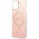 Guess Zestaw Guess GUBPP14MH4EACSP Case+ Charger iPhone 14 Plus 6,7" różowy/pink hard case 4G Print MagSafe NoSize