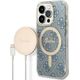 Guess Zestaw Guess GUBPP14XH4EACSB Case+ Charger iPhone 14 Pro Max 6,7" niebieski/blue hard case 4G Print MagSafe NoSize