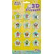 Naklejki 3D z brokatami - 12 sztuk, mix 3 szt.