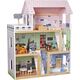 Upominkarnia Domek dla lalek drewniany Led  62x27x77 cm + 3 lalki + kotek i piesek