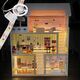 Upominkarnia Domek dla lalek drewniany Led  62x27x77 cm + 3 lalki + kotek i piesek