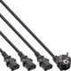 Kabel zasilający InLine InLine® Y-Power Cable 1x Type F German Plug to 3x IEC Plug black 3m
