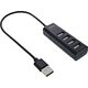HUB USB InLine InLine® USB 2.0 4-Port Hub, Type-A male to 4x Type-A female, black, 30cm, slim design