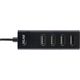 HUB USB InLine InLine® USB 2.0 4-Port Hub, Type-A male to 4x Type-A female, black, 30cm, slim design