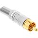 InLine InLine® RCA metal male plug for soldering, silver, white ring, for 6mm cable