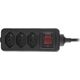 Listwa zasilająca InLine InLine® Socket strip SWITZERLAND, 3-way, with switch, 1.5m, black