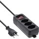 Listwa zasilająca InLine InLine® Socket strip SWITZERLAND, 3-way, with switch, 1.5m, black