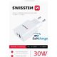 Ładowarka Swissten Swissten Travel 1x USB-C, 1x USB-A 30W