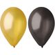 GoDan Balony GM90 metal 10" - złote i czarne 50szt. GM90/39-65