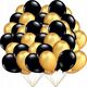 GoDan Balony GM90 metal 10" - złote i czarne 50szt. GM90/39-65