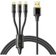Kabel USB Mcdodo USB-A - USB-C + micro-B + Lightning 1.2 m Czarny (CA-3330)