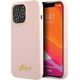 Guess Guess GUHCP13XLSLMGLP iPhone 13 Pro Max 6.7" jasnoróżowy/light pink hardcase Silicone Script Gold Logo