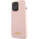 Guess Guess GUHCP13XLSLMGLP iPhone 13 Pro Max 6.7" jasnoróżowy/light pink hardcase Silicone Script Gold Logo