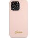 Guess Guess GUHCP13XLSLMGLP iPhone 13 Pro Max 6.7" jasnoróżowy/light pink hardcase Silicone Script Gold Logo