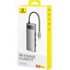 HUB USB Baseus Hub 7w1 Baseus Gleam, USB-C do 1x HDMI4K 60Hz + 3x USB3.0 + 1x PD + 1x SD/TF (szary)