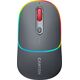 Mysz Canyon CANYON MW-22, 2 in 1 Wireless optical mouse with 4 buttons,Silent switch for right/left keys,DPI 800/1200/1600, 2 mode(BT/ 2.4GHz), 650mAh Li-poly battery,RGB backlight,Dark grey, cable length 0.8m, 110*62*34.2mm, 0.085kg