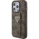 Guess Guess GUHCP15LPGS4TDW iPhone 15 Pro 6.1" brązowy/brown hardcase Grip Stand 4G Triangle Strass