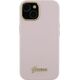 Guess Guess GUHCP15XSMBSLP iPhone 15 Pro Max 6.7" różowy/pink hardcase Silicone Script Metal Logo & Frame
