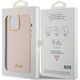 Guess Guess GUHCP15XSMBSLP iPhone 15 Pro Max 6.7" różowy/pink hardcase Silicone Script Metal Logo & Frame