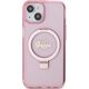 Guess Guess GUHMP15MHRSGSP iPhone 15 Plus 6.7" różowy/pink hardcase Ring Stand Script Glitter MagSafe