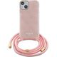 Guess Guess GUHCP15SHC4SEP iPhone 15 / 14 / 13 6.1" różowy/pink hardcase Crossbody Cord 4G Print