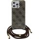 Guess Guess GUHCP15LHC4SEW iPhone 15 Pro 6.1" brązowy/brown hardcase Crossbody Cord 4G Print