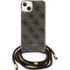 Guess Guess GUHCP15SHC4SEW iPhone 15 / 14 / 13 6.1" brązowy/brown hardcase Crossbody Cord 4G Print