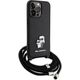 Karl Lagerfeld Karl Lagerfeld KLHCP15XSAKCPSK iPhone 15 Pro Max 6.7" hardcase czarny/black Crossbody Saffiano Metal Pin Karl & Choupette