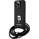 Karl Lagerfeld Karl Lagerfeld KLHCP15XSASKNPSK iPhone 15 Pro Max 6.7" hardcase czarny/black Crossbody Saffiano Monogram Metal Pin Karl & Choupe