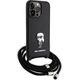 Karl Lagerfeld Karl Lagerfeld KLHCP15XSASKNPSK iPhone 15 Pro Max 6.7" hardcase czarny/black Crossbody Saffiano Monogram Metal Pin Karl & Choupe