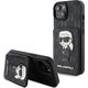 Karl Lagerfeld Karl Lagerfeld KLHCP15SSAKKNSCK iPhone 15 6.1" czarny/black hardcase Saffiano Cardslots and Stand Monogram Ikonik Patch