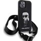 Karl Lagerfeld Karl Lagerfeld KLHCP15SSCBSKNK iPhone 15 6.1" hardcase czarny/black Crossbody Silicone Ikonik
