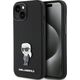 Karl Lagerfeld Karl Lagerfeld KLHCP15SSMHKNPK iPhone 15 6.1" czarny/black Silicone Ikonik Metal Pin