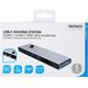 Adapter USB Deltaco USB-C jungčių stotelė DELTACO USB-C į HDMI/DisplayPort/USB-A/USB-C/atminties kortelės skaitytuvas, 3840x2160, PD 100W, pilka / USBC-HDMI21