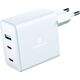 Ładowarka Swissten Swissten GaN 2x USB C + USB 70 W Power Delivery Biała