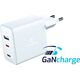 Ładowarka Swissten Swissten GaN 2x USB C + USB 70 W Power Delivery Biała