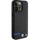 BMW BMW Leather Carbon Blue Line - Etui iPhone 15 Pro Max (czarny)