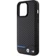 BMW BMW Leather Carbon Blue Line - Etui iPhone 15 Pro Max (czarny)