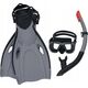 Bestway Bestway Hydro-Pro BlackSea Snorkel & Fin Set, Adult, Half face mask, Tempered glass, Assorted colours, Silicone, 43-48