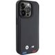 BMW BMW BMHCP15L22PTDK iPhone 15 Pro 6.1" czarny/black Leather Stamp Tricolor