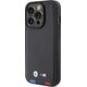 BMW BMW BMHCP15L22PTDK iPhone 15 Pro 6.1" czarny/black Leather Stamp Tricolor