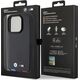 BMW BMW BMHCP15L22PTDK iPhone 15 Pro 6.1" czarny/black Leather Stamp Tricolor