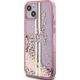Guess Guess GUHCP15MLFCSEGP iPhone 15 Plus / 14 Plus 6.7" różowy/pink hardcase Liquid Glitter Gold Stripes