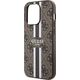 Guess Guess GUHMP15LP4RPSW iPhone 15 Pro 6.1" brązowy/brown hardcase 4G Printed Stripes MagSafe