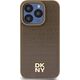 DKNY DKNY DKHMP14XPSHRPSW iPhone 14 Pro Max 6.7" brązowy/brown hardcase Leather Pattern Metal Logo MagSafe