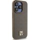 DKNY DKNY DKHMP14XPSHRPSW iPhone 14 Pro Max 6.7" brązowy/brown hardcase Leather Pattern Metal Logo MagSafe