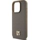 DKNY DKNY DKHMP15LPSHRPSW iPhone 15 Pro 6.1" brązowy/brown hardcase Leather Monogram Pattern Metal Logo MagSafe