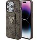 Guess Guess GUHCP15XPGS4TDW iPhone 15 Pro Max 6.7" brązowy/brown hardcase Grip Stand 4G Triangle Strass