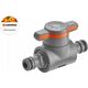 Gardena Gardena Coupling with Flow-Control Valve, valve, Drip irrigation system, Plastic, Grey, Orange, Male/Male, 1 pc(s)